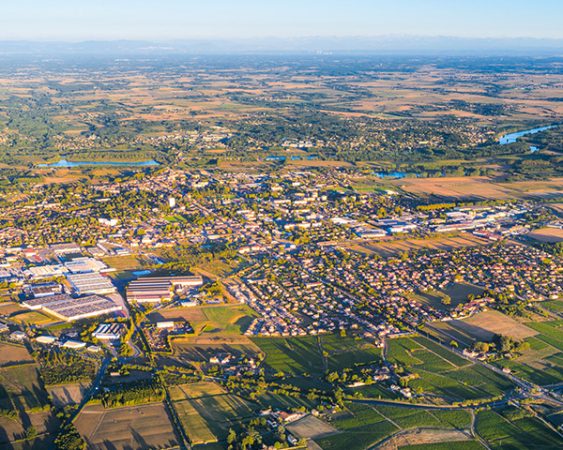 Vue aérienne du Beaujolais